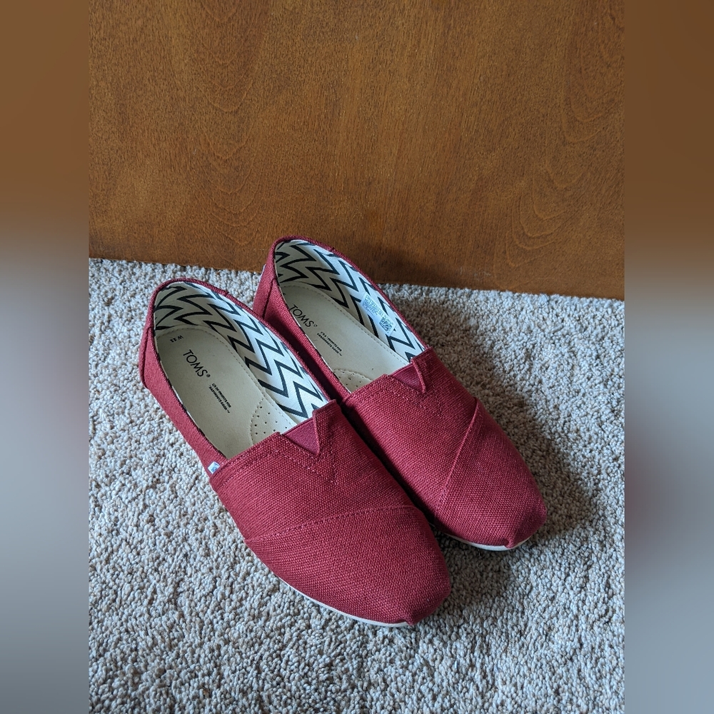 TOMS Women's Alpargata Recycled Cotton Canvas Loafer Flat, size 11 womens